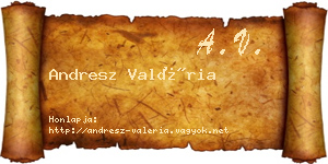Andresz Valéria névjegykártya